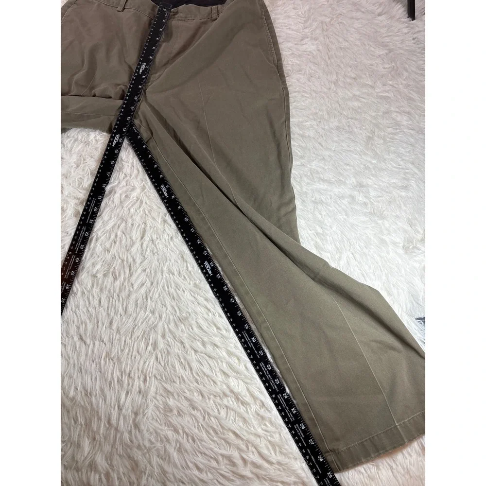 LL Bean Mens Double L Chinos Natural Fit Wrinkle Free Pants 38x30 Olive Khaki